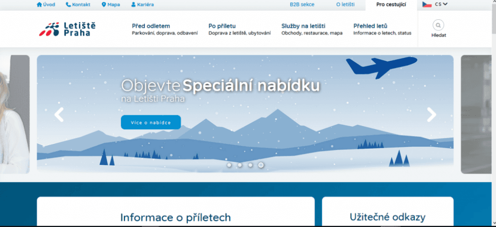 webové stránky letiště Václava Havla Praha