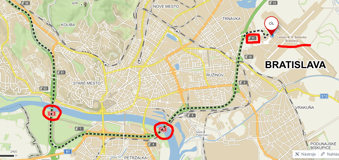 Cesta autem na bratislavské letiště