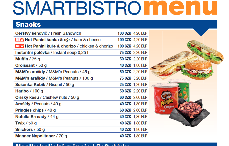 Ukázka z menu Smartbistro