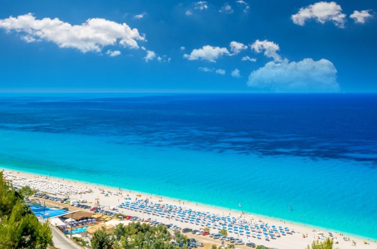 Kathisma Beach, ostrov Lefkada, Řecko