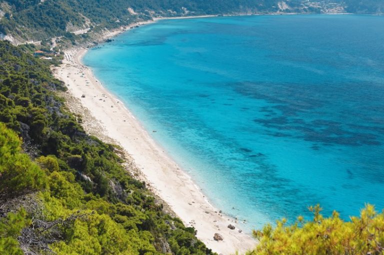 Pefkoulia beach, Lefkáda, Řecko