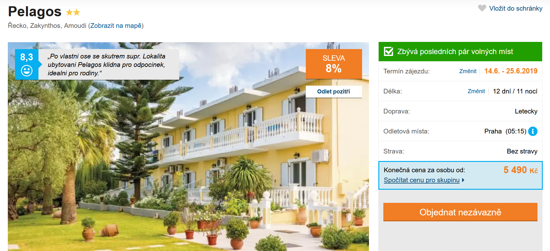 Zájezd Zakynthos (hotel Pelagos)