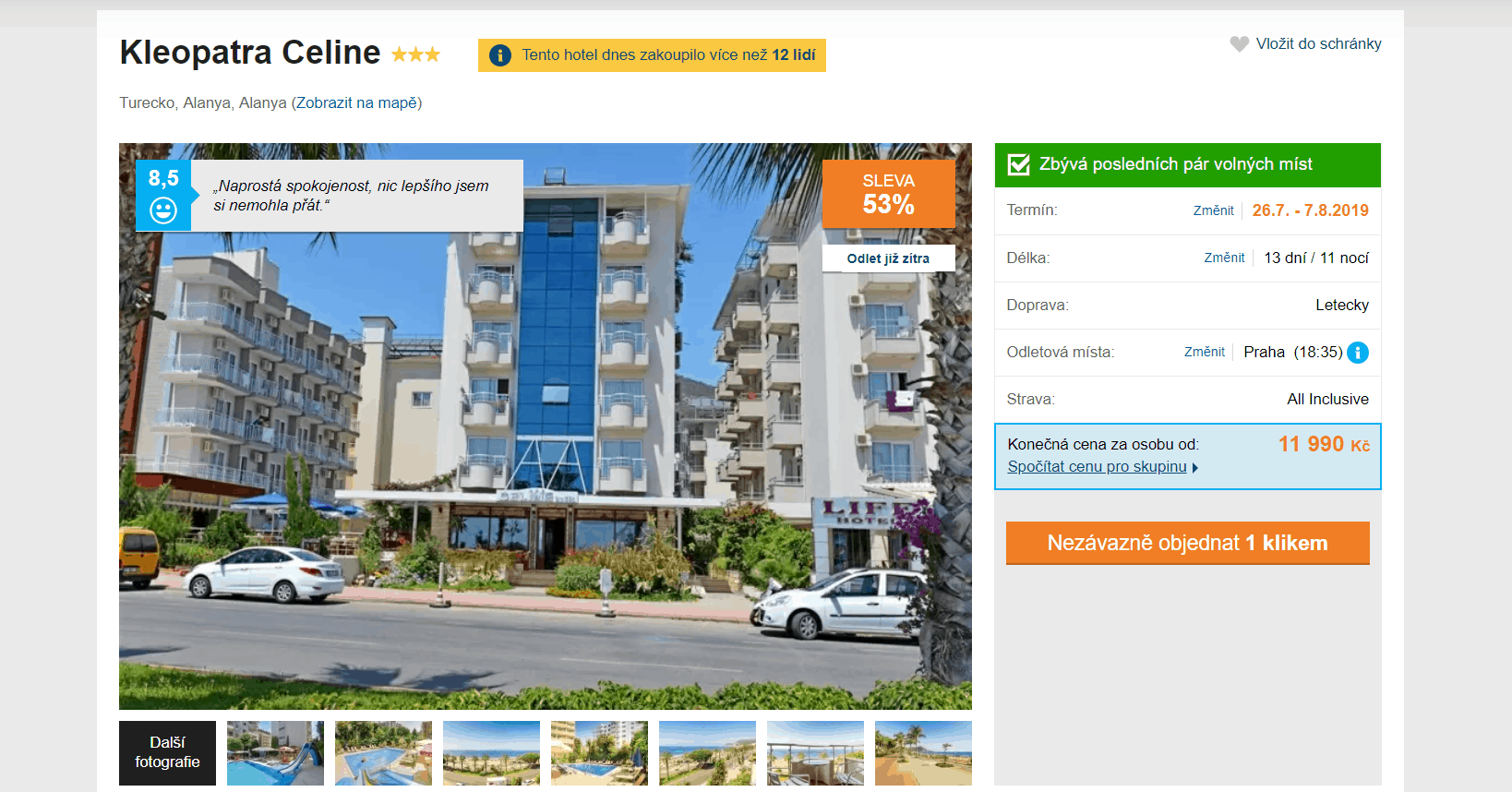 Zájezd do Turecka (hotel Kleopatra Celine)