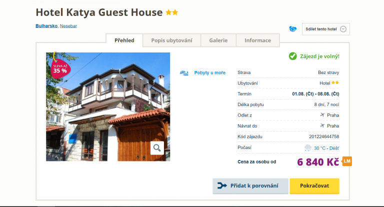 Zájezd do Bulharska