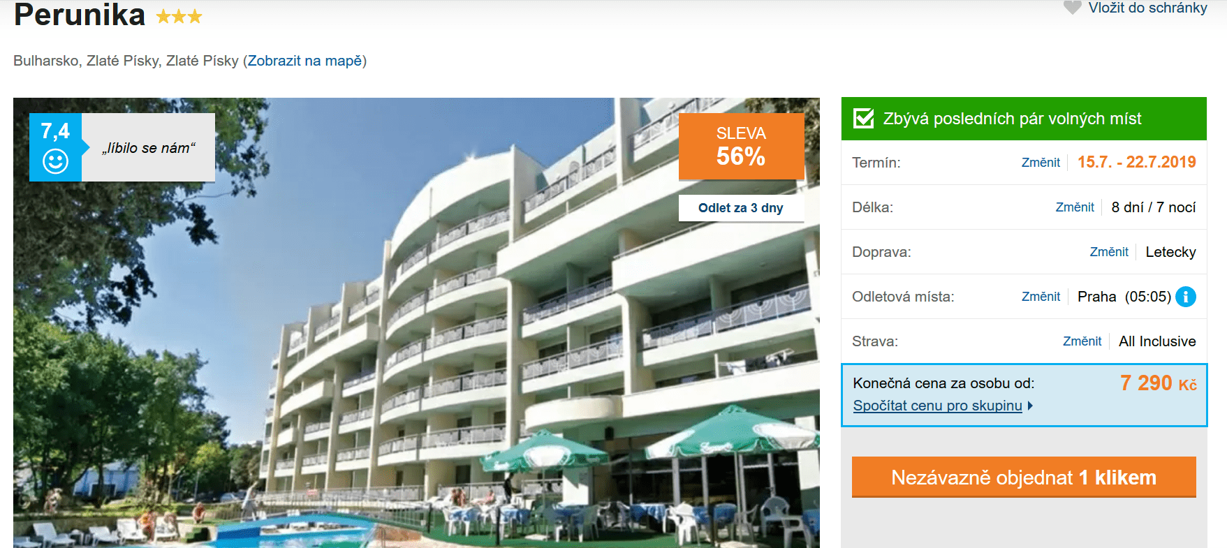 Zájezd Bulharsko (hotel Perunika)