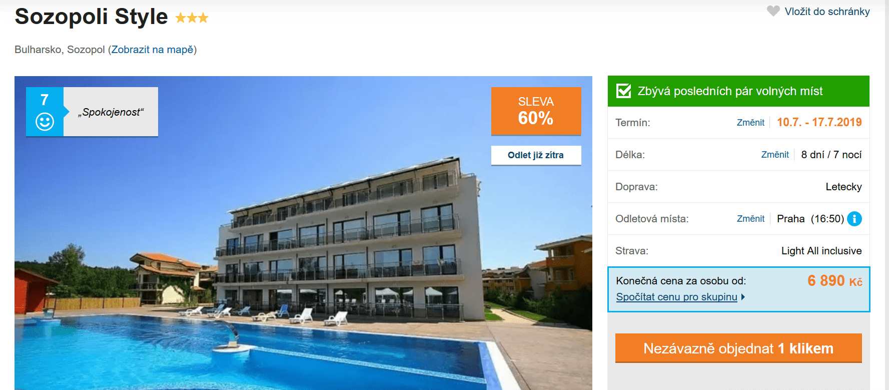 Zájezd Bulharsko (hotel Sozopoli Style)