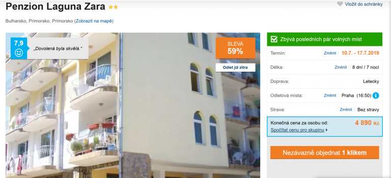 Zájezd Bulharsko (penzion Laguna Lara)