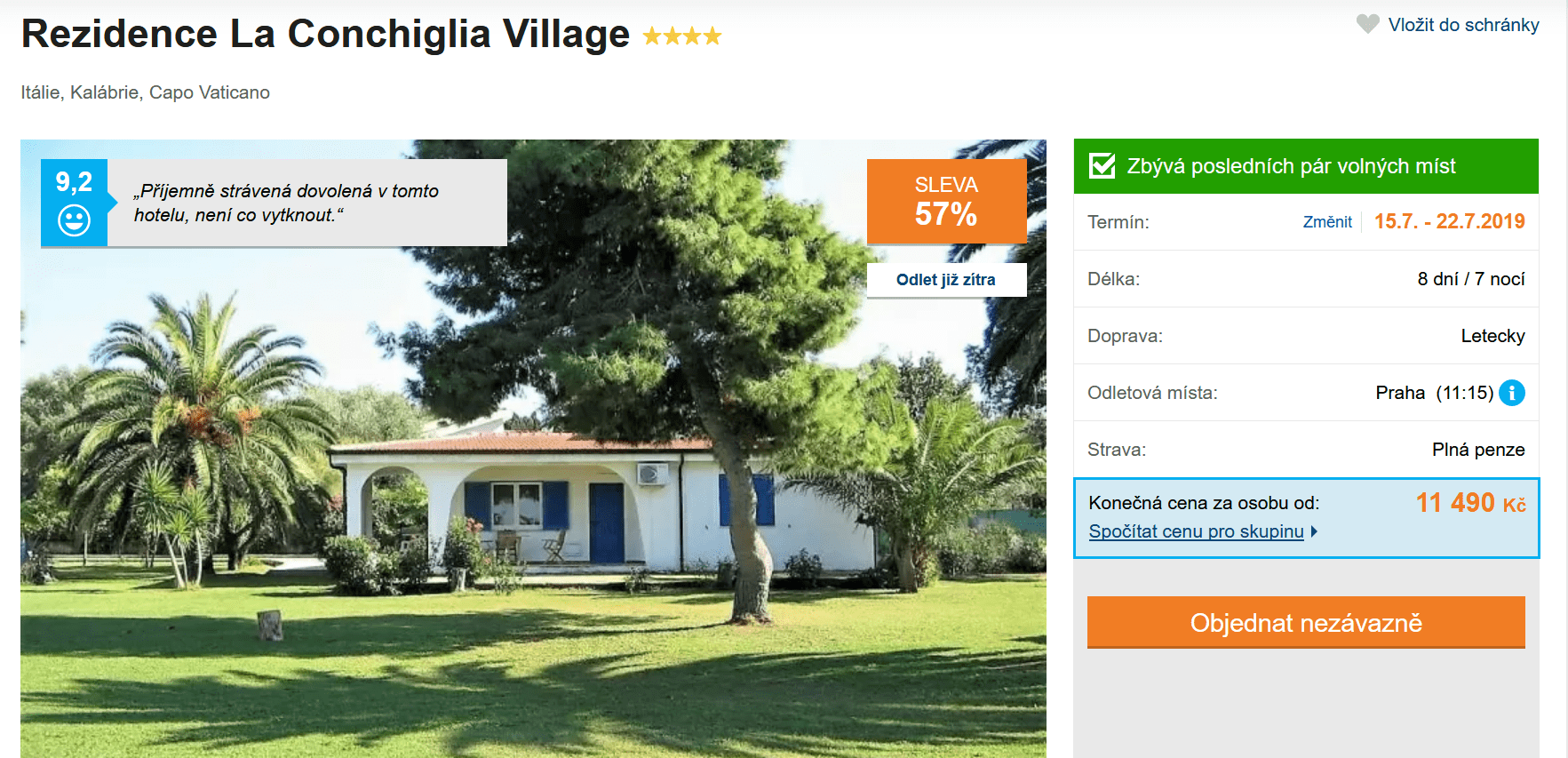 Zájezd Kalábrie (hotel La Conchiglia Village)