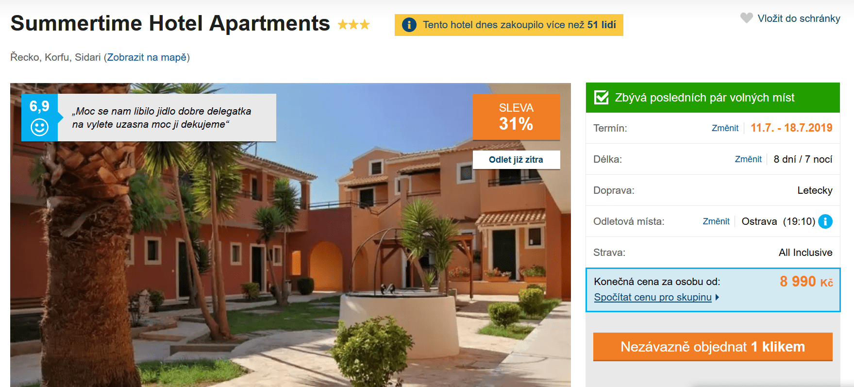 Zájezd Korfu (hotel Summertime Hotel Apartments)