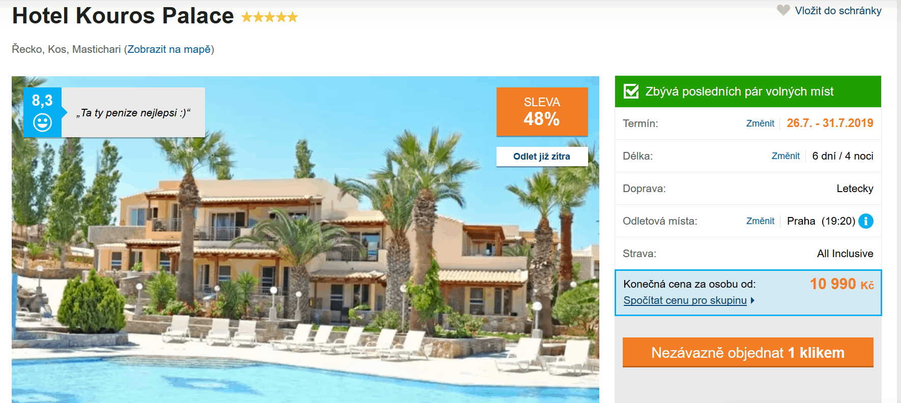 Zájezd Kos (hotel Kouros Palace)