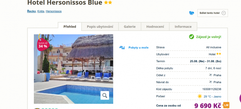 Zájezd Kréta (hotel Hersonissos Blue)