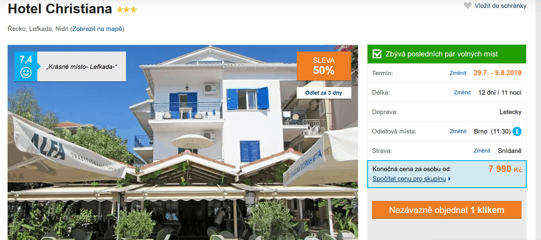 Zájezd Lefkada (hotel Christiana)