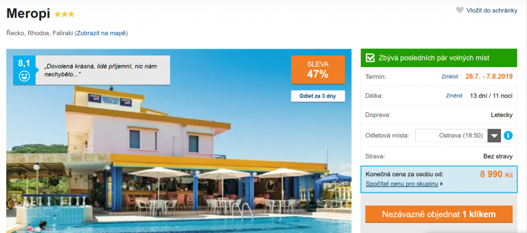 Zájezd Rhodos (hotel Meropi)