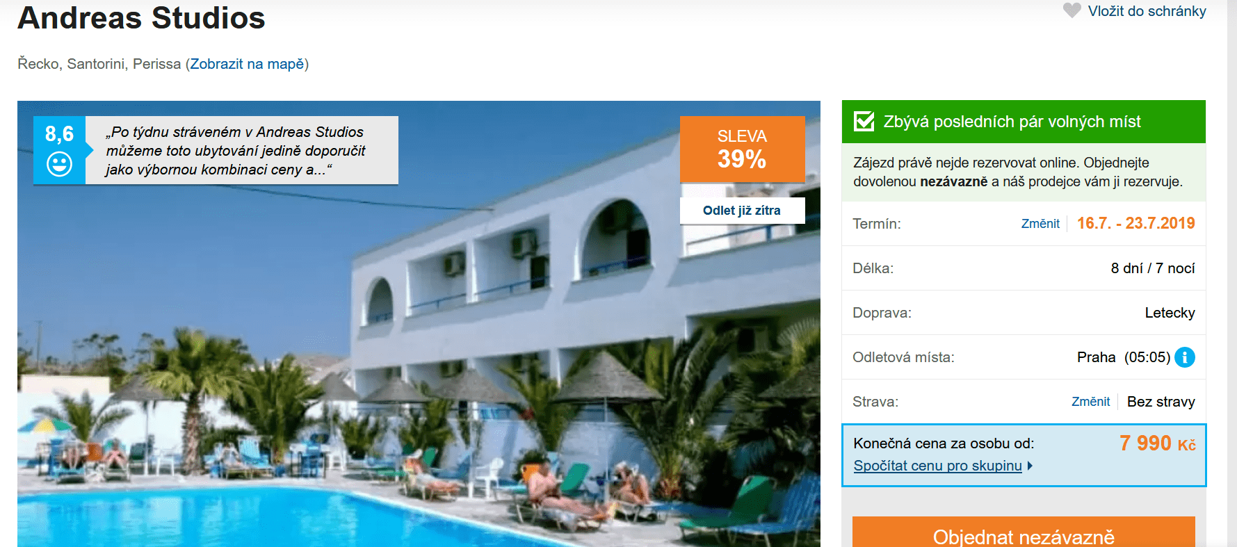 Zájezd Santorini (Andreas Studio)