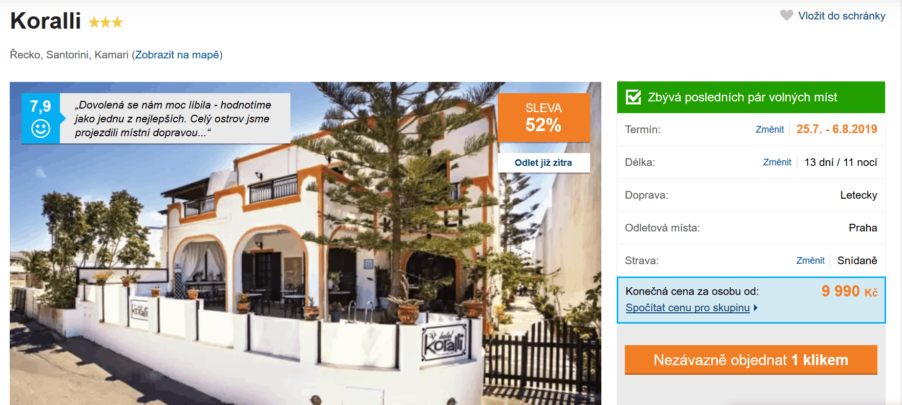 Zájezd Santorini (hotel Koralli)