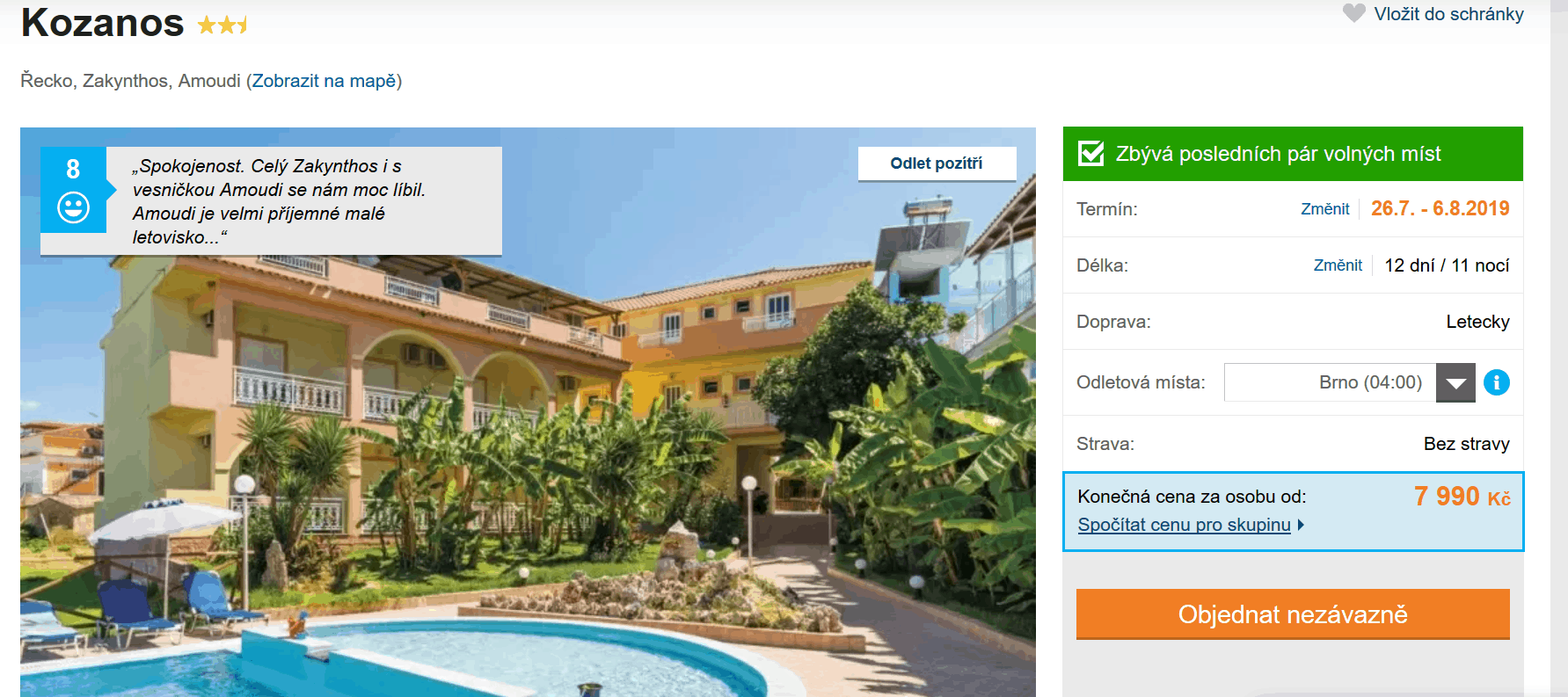 Zájezd Zakynthos (hotel Kozanos)