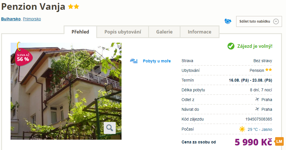 Bulharsko na last minute