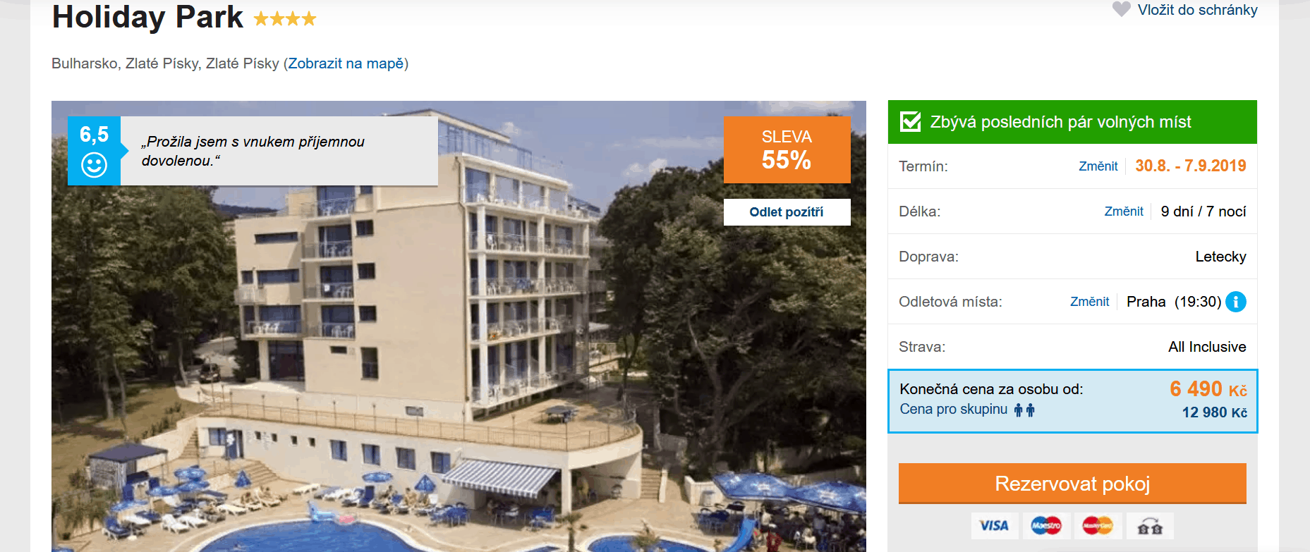 Zájezd Bulharsko (hotel Holiday Park)