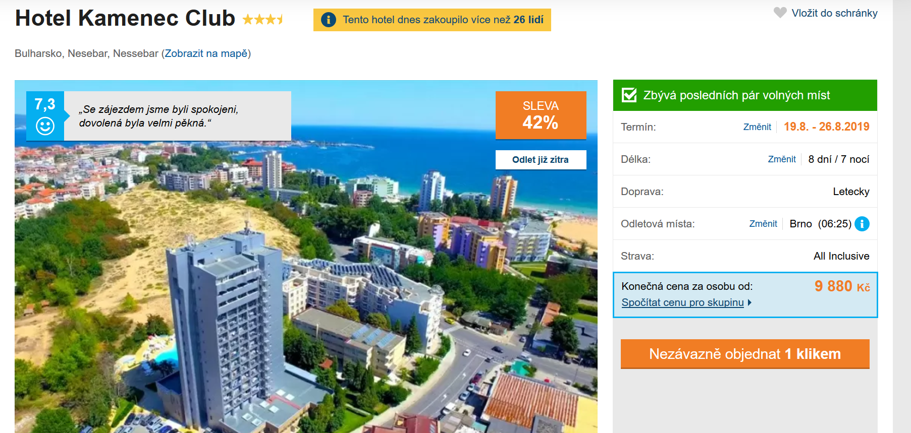 Zájezd Bulharsko (hotel Kamenec Club)