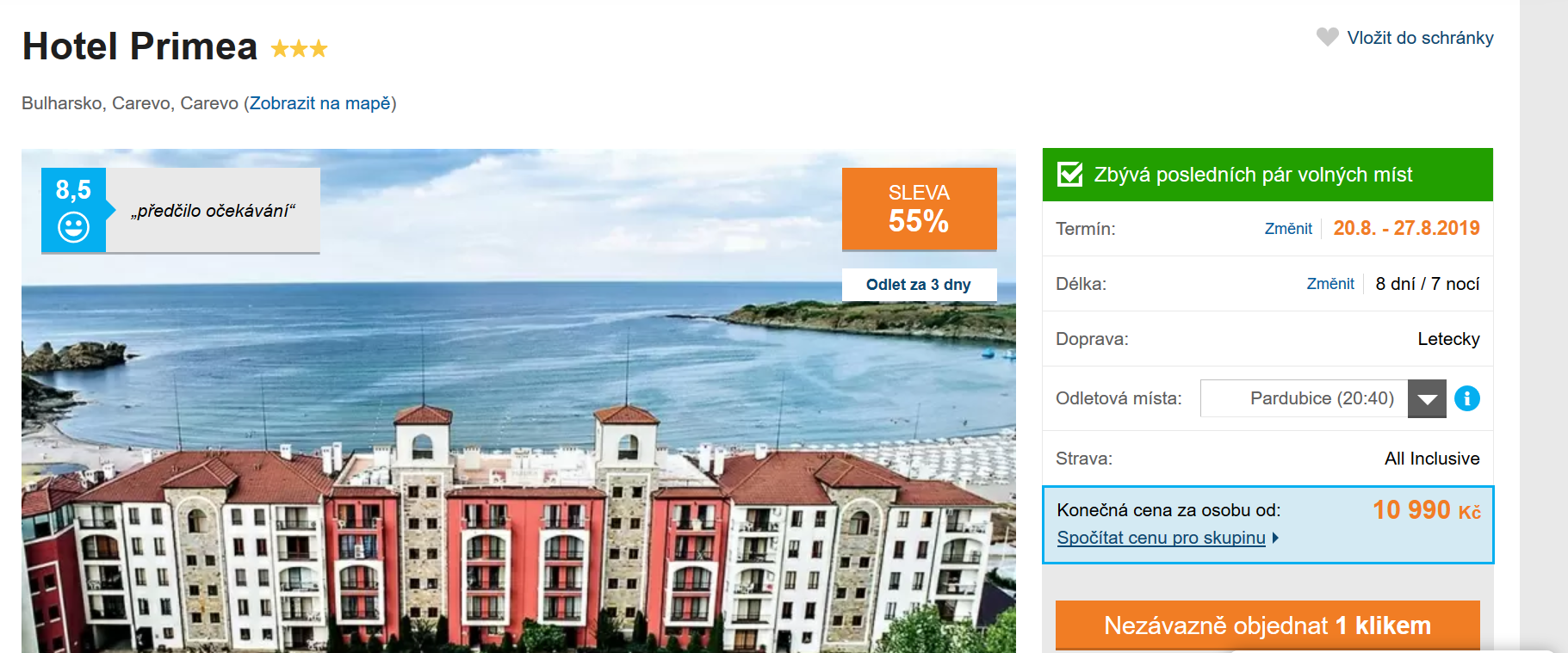 Zájezd Bulharsko (hotel Primea)