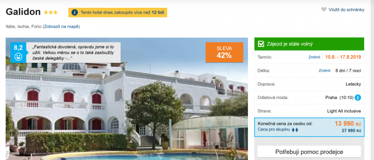 Zájezd Ischia (hotel Galidon)