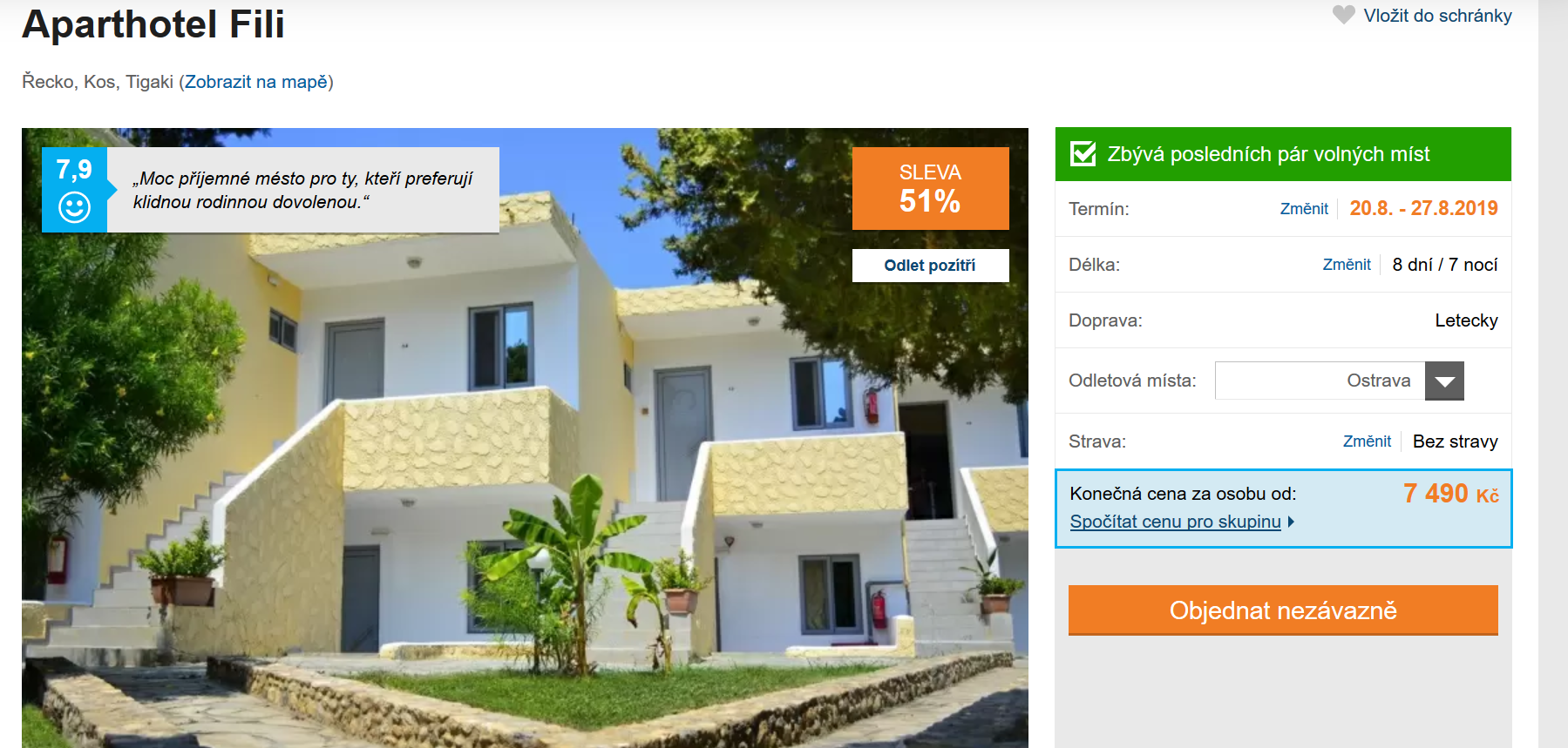 Zájezd Kos (hotel Fili)