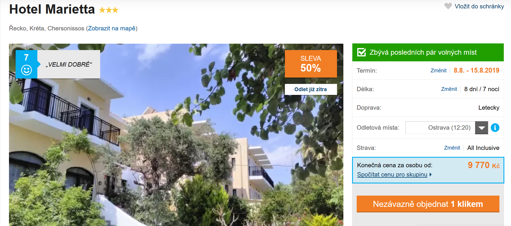 Zájezd Kréta (hotel Marietta)