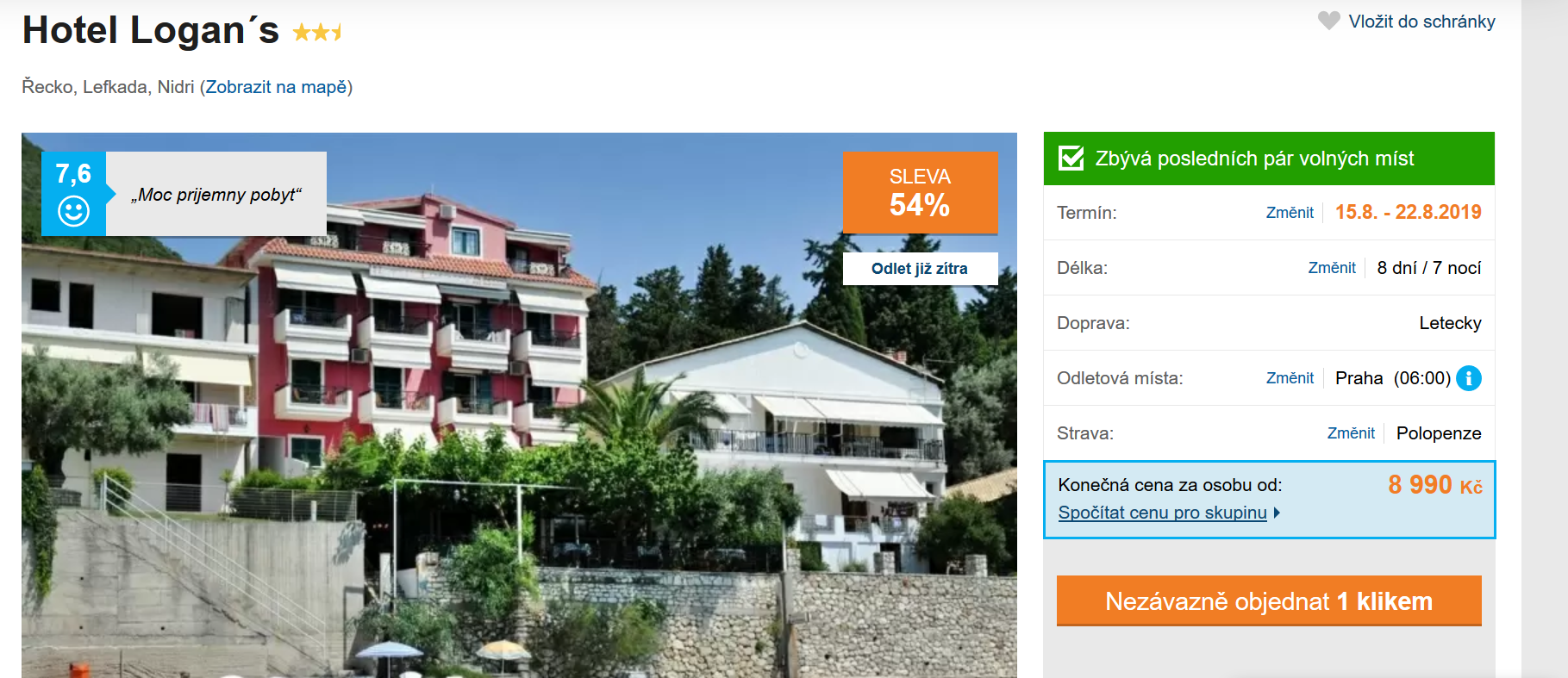 Zájezd Lefkada (hotel Logan's)