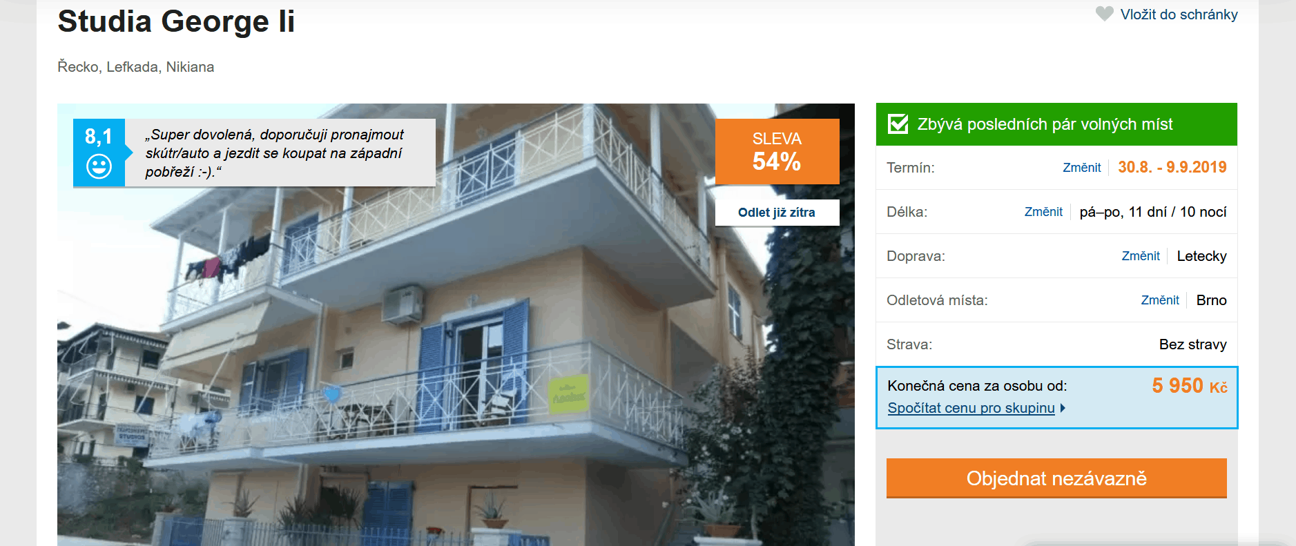 Zájezd Lefkada (studia George)