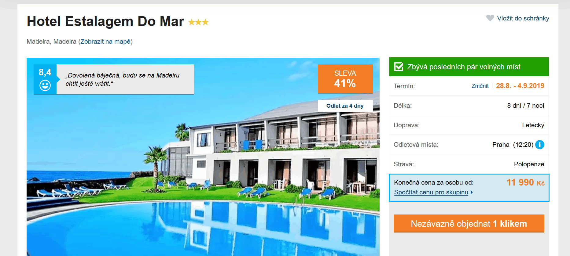 Zájezd Madeira (hotel Estalagem do Mar)