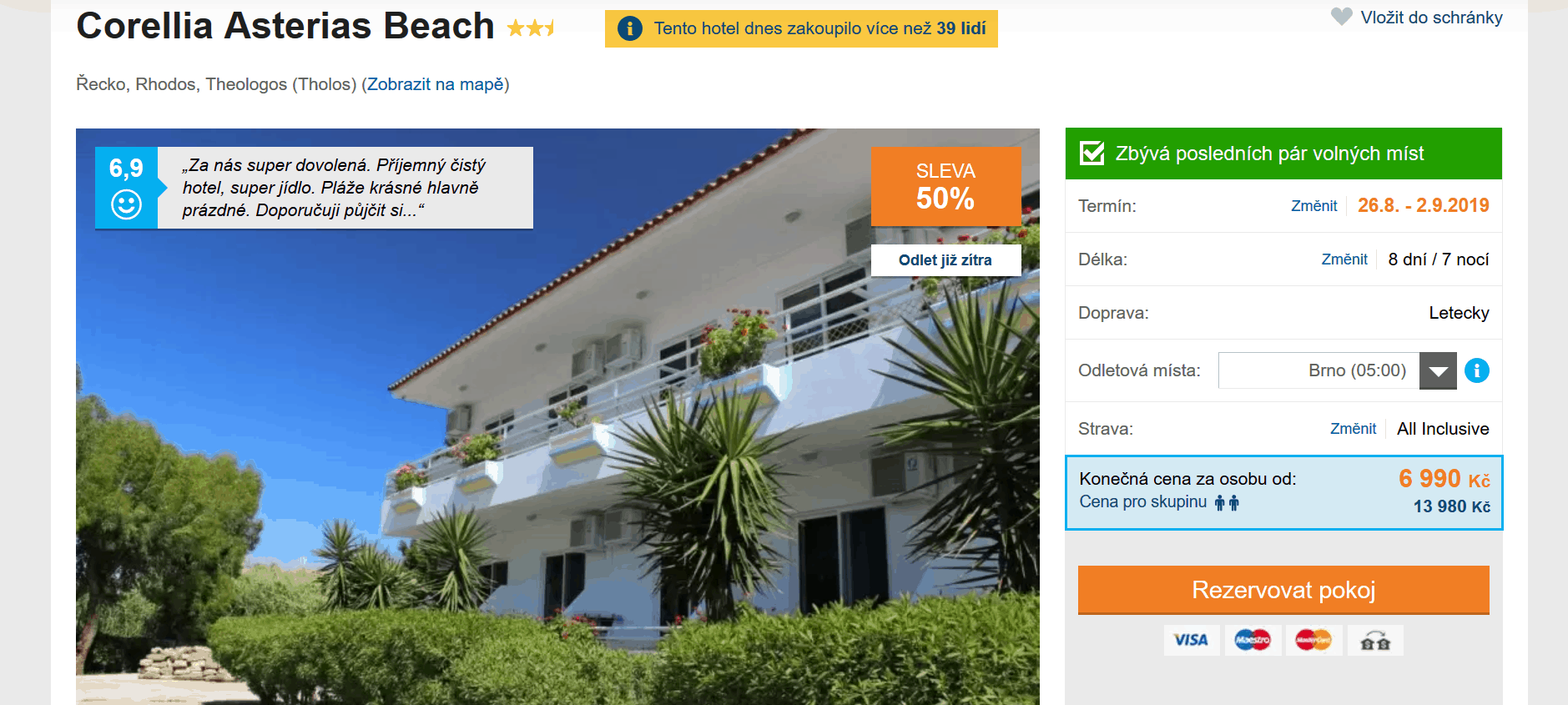 Zájezd Rhodos (hotel Corella Asterias Beach)