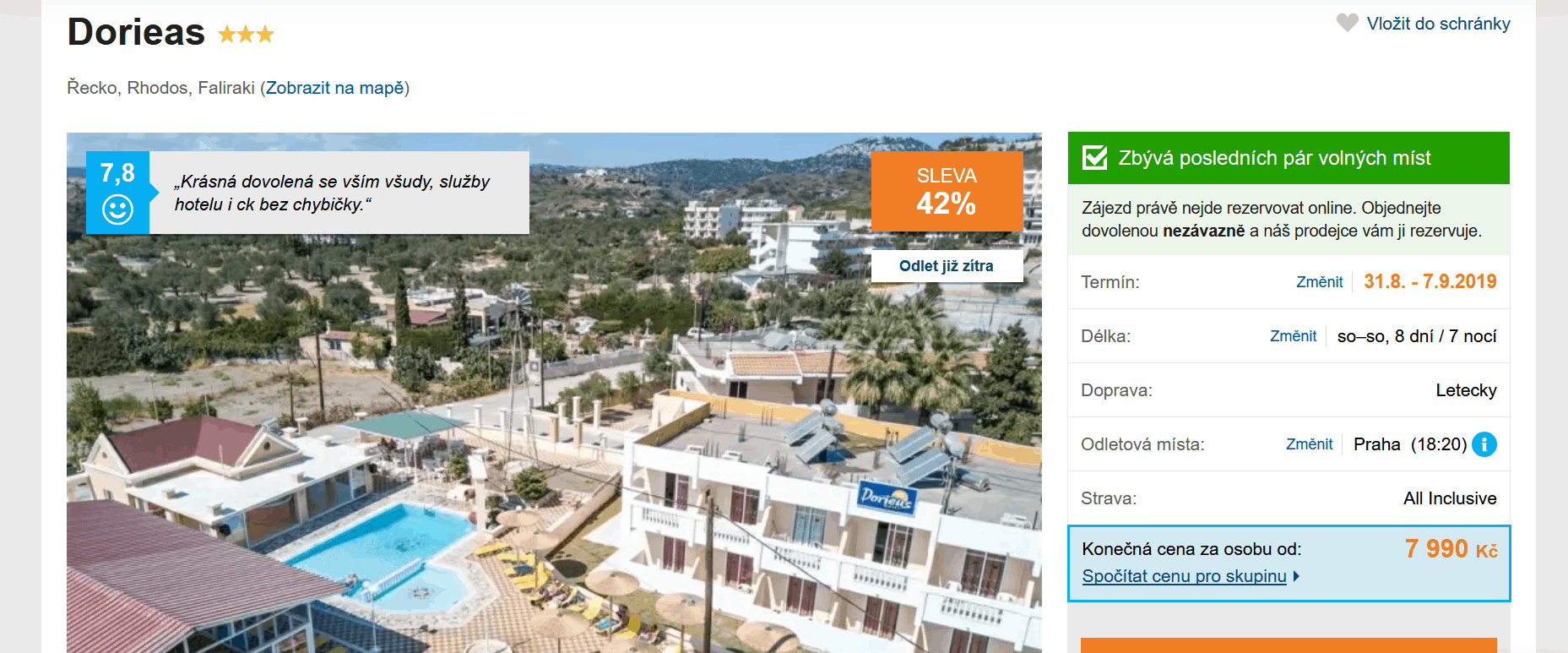 Zájezd Rhodos (hotel Dorieas)