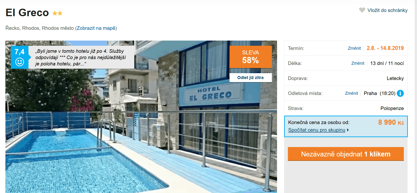 Zájezd Rhodos (hotel El Greco)