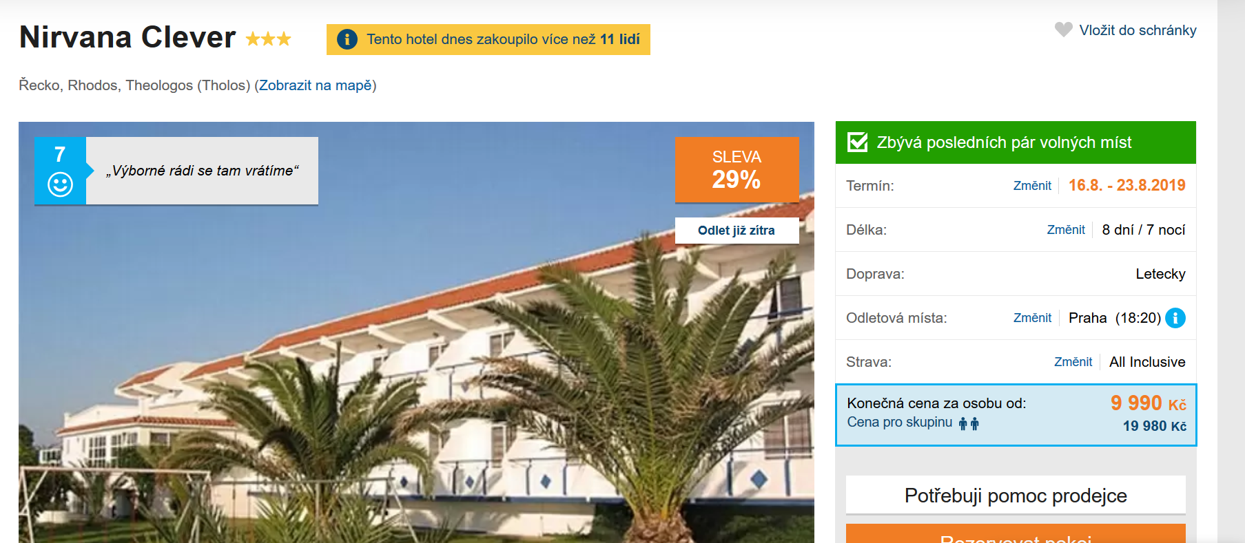 Zájezd Rhodos (hotel Nirvana Clever)