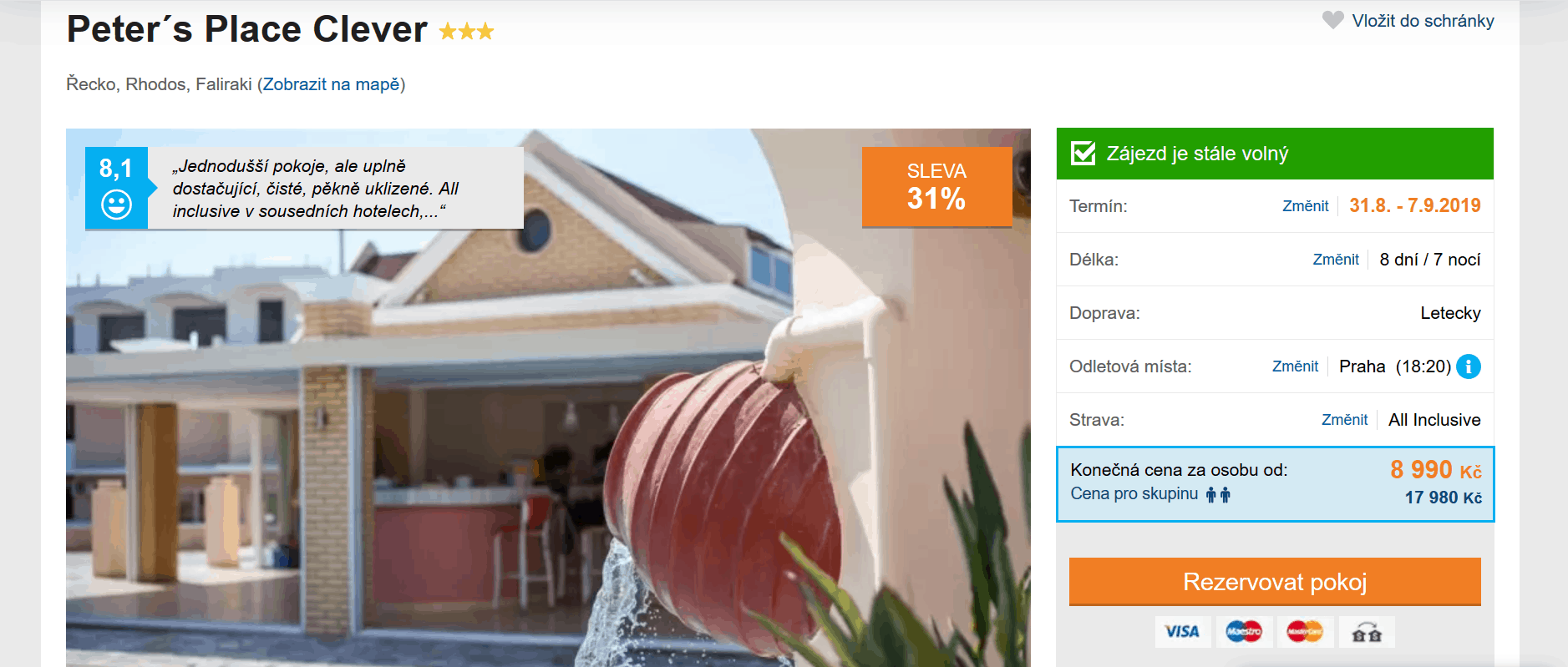 Zájezd Rhodos (hotel Peter's Place Clever)