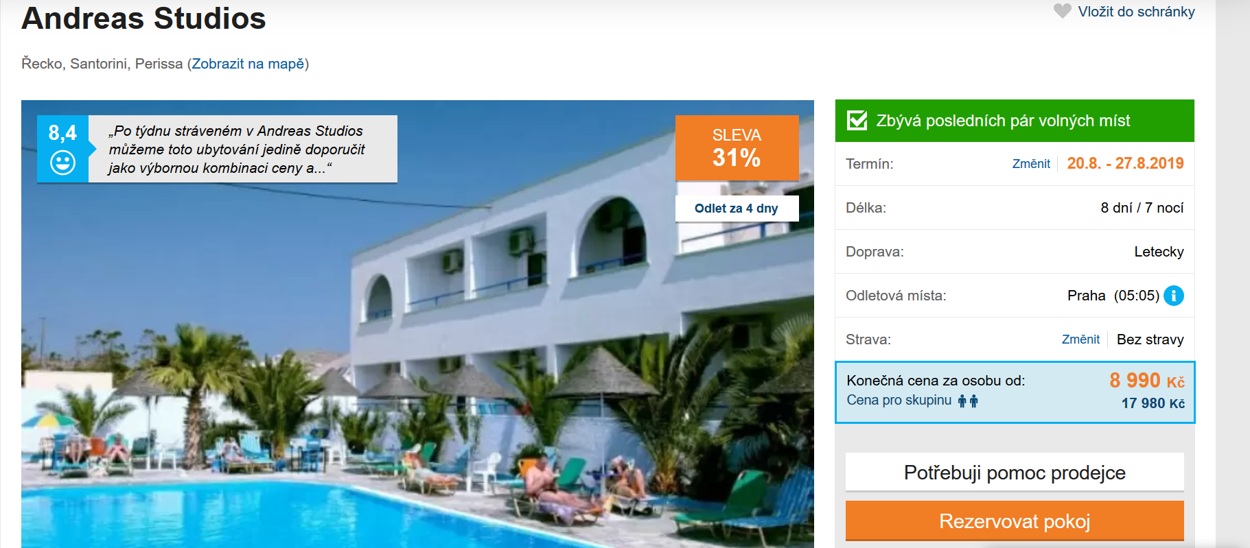 Zájezd Santorini (studia Andreas)