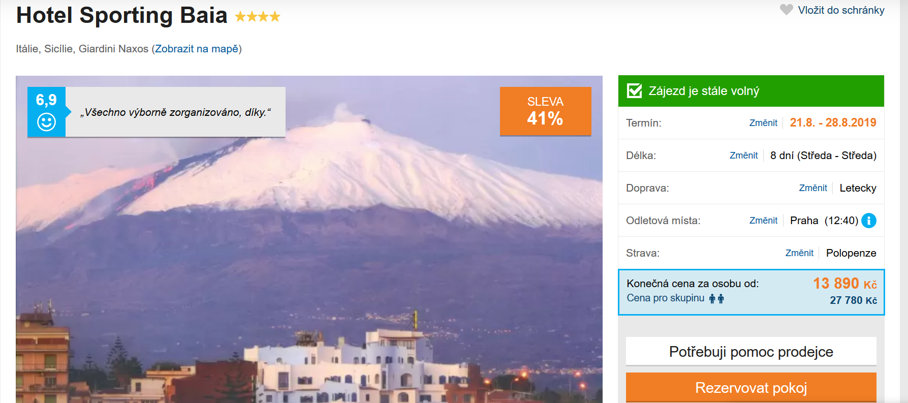 Zájezd Sicílie (hotel Sporting Baia)