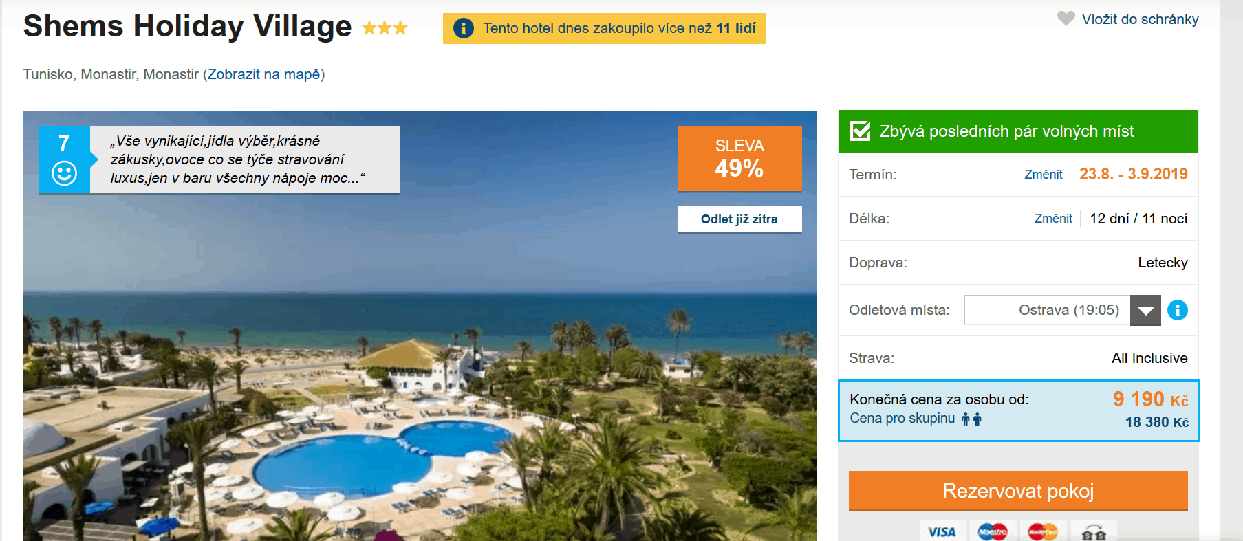 Zájezd Tunisko (hotel Shems Holiday Village)