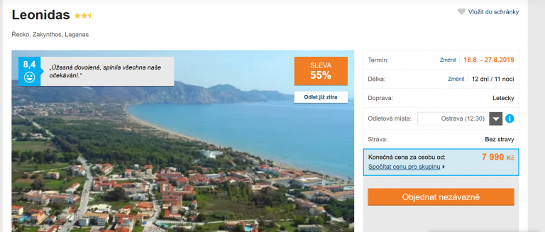 Zájezd Zakynthos (studia Leonidas)