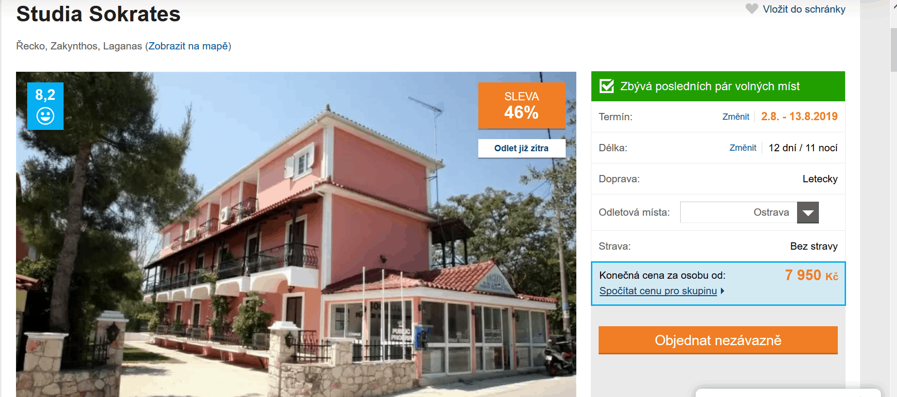 Zájezd Zakynthos (studia Sokrates)