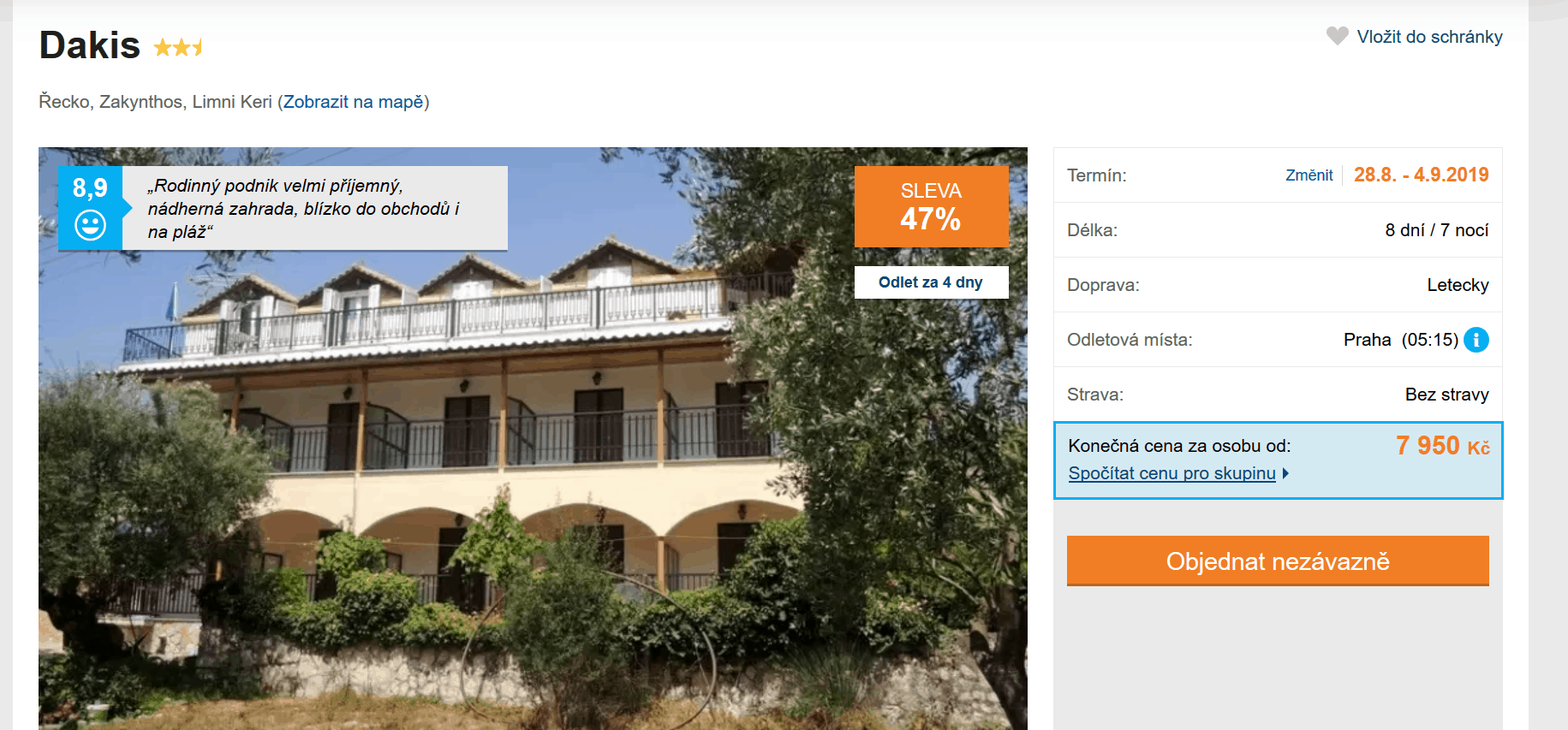 Zájezd Zakynthos (hotel Dakis)