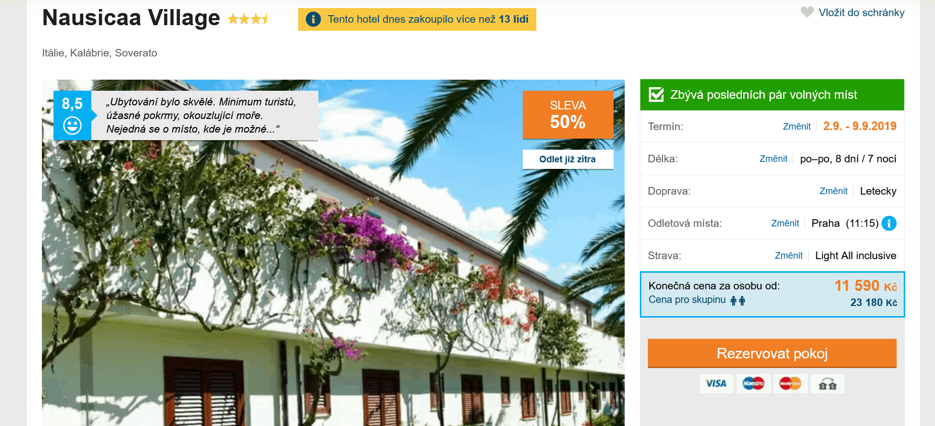 Zájezd Kalábrie (hotel Nausicaa Village)