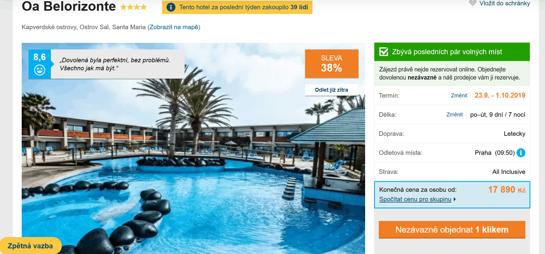 Zájezd Kapverdské ostrovy (hotel Oa Belorizonte)