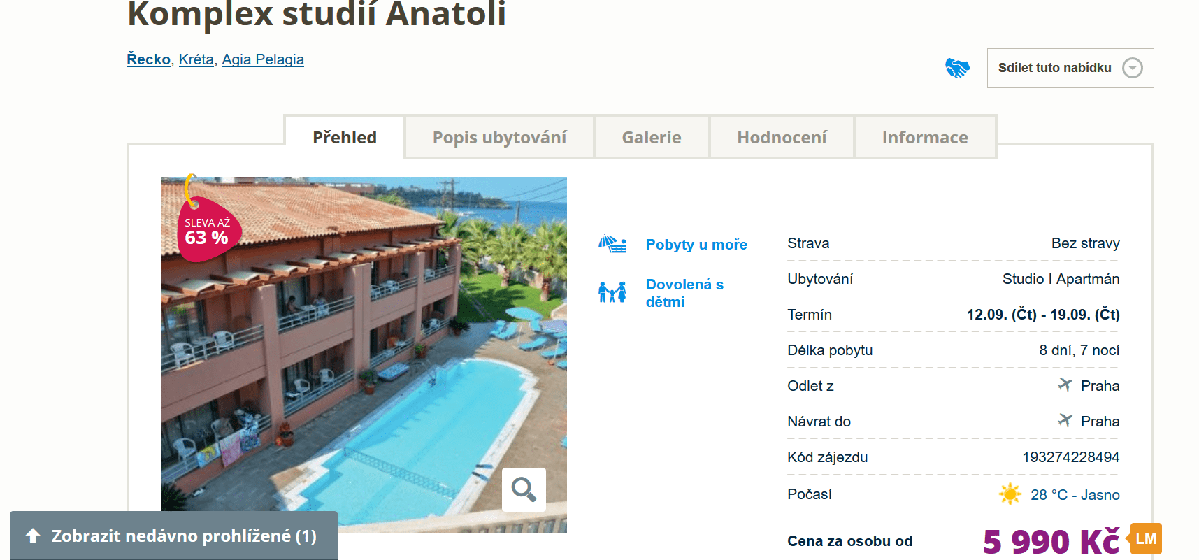 Zájezd Kréta (studia Anatoli)