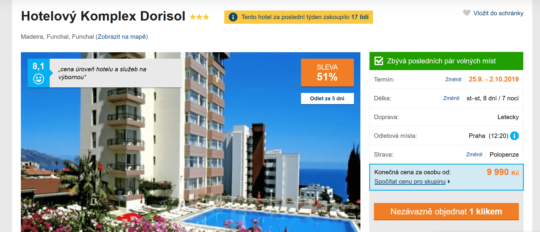 Zájezd Madeira (hotel Dorisol)