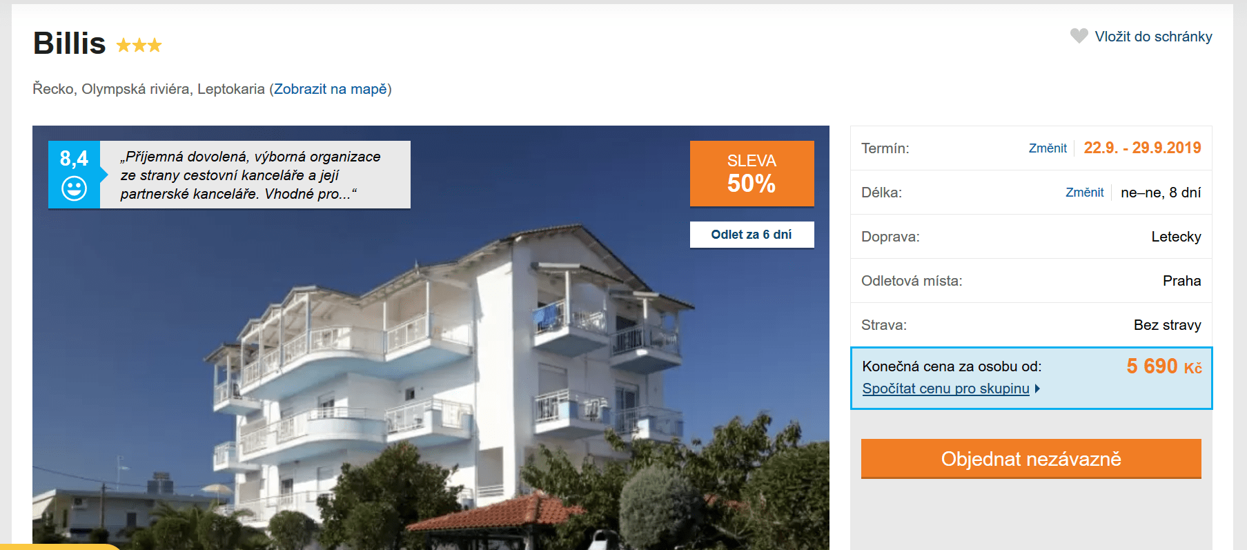 Zájezd Olympská riviéra