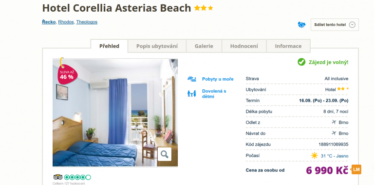 Zájezd Rhodos (hotel Corellia Asterias Beach)