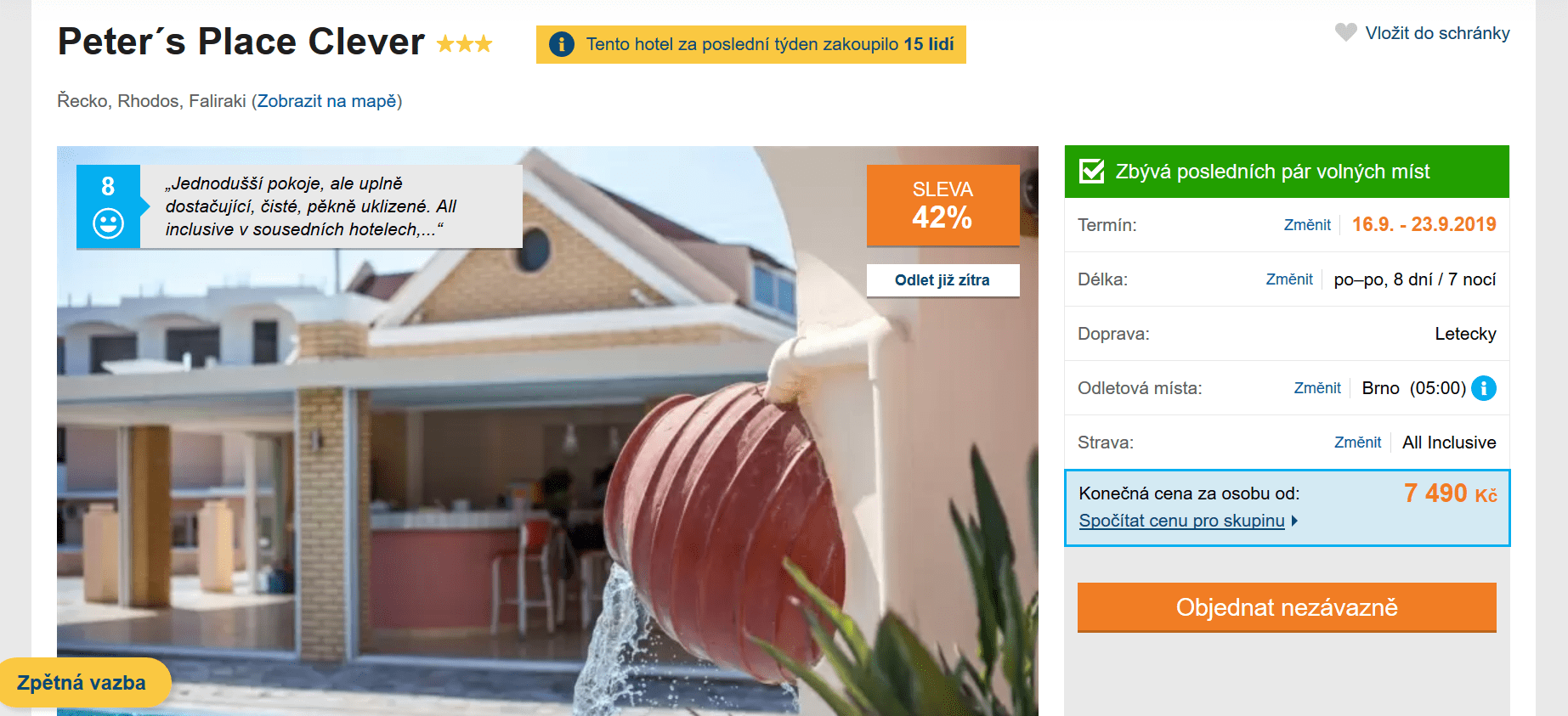 Zájezd Rhodos (hotel Peter's Place Clever)