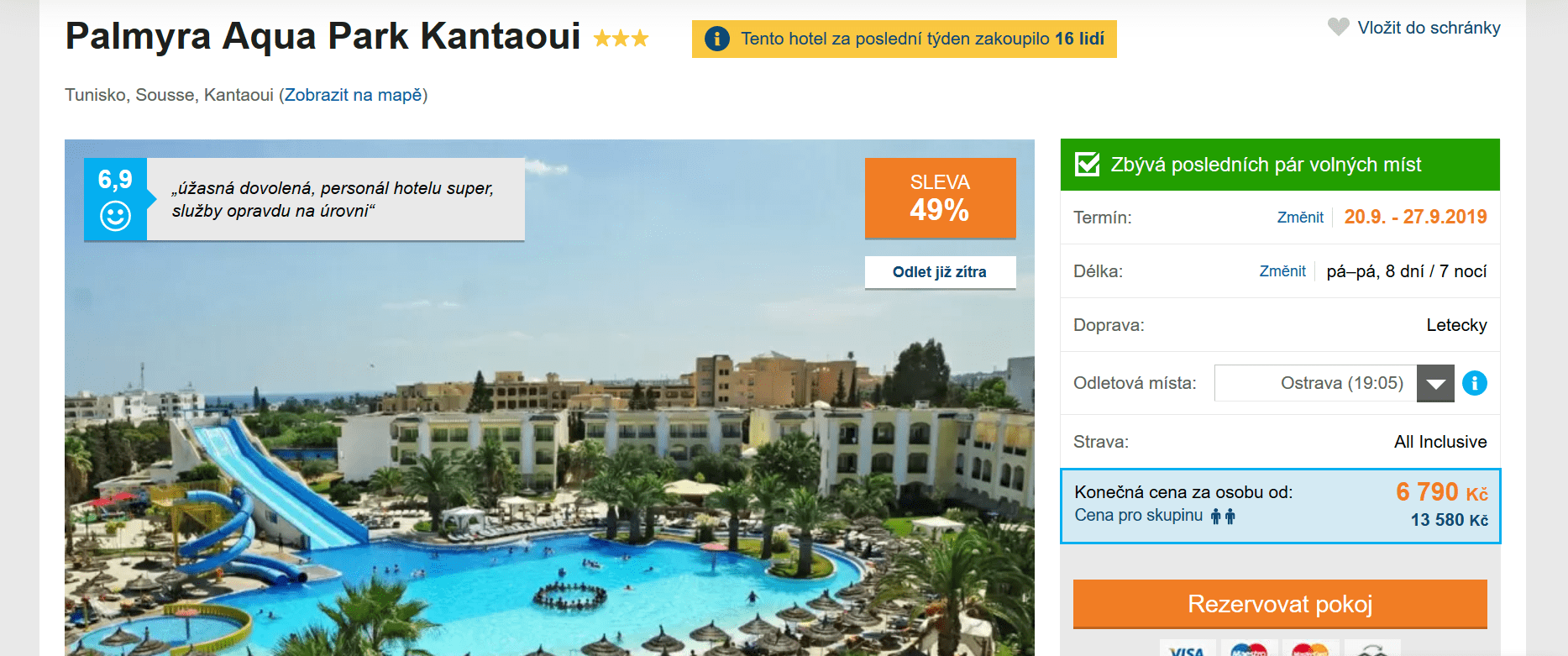 Zájezd Tunisko (hotel Palmyra Aqua Park Kantaoui)