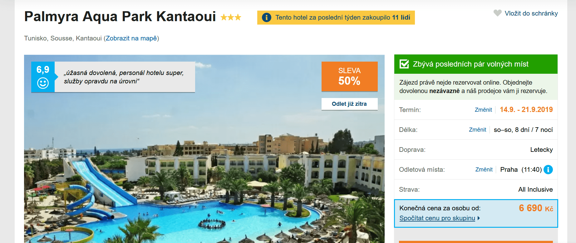 Zájezd Tunisko (hotel Palmyra Aqua Park)